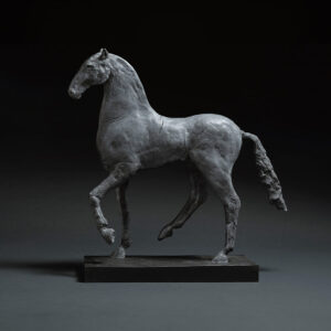 horse sculpture moulding jesmonite resin gray mottled patina