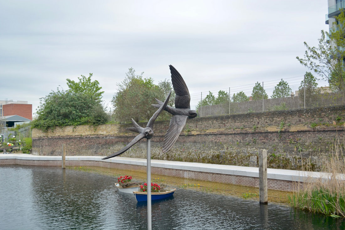 3 meter swooping house martins bronze