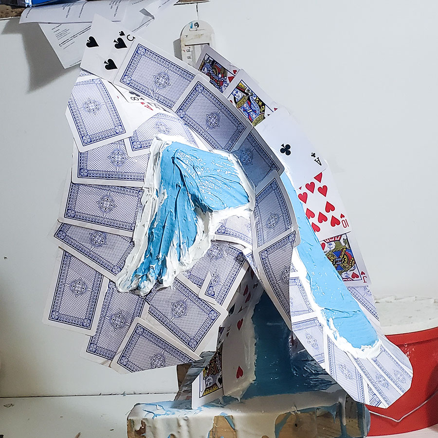 mould making playing card flange plaster eagle sculpture