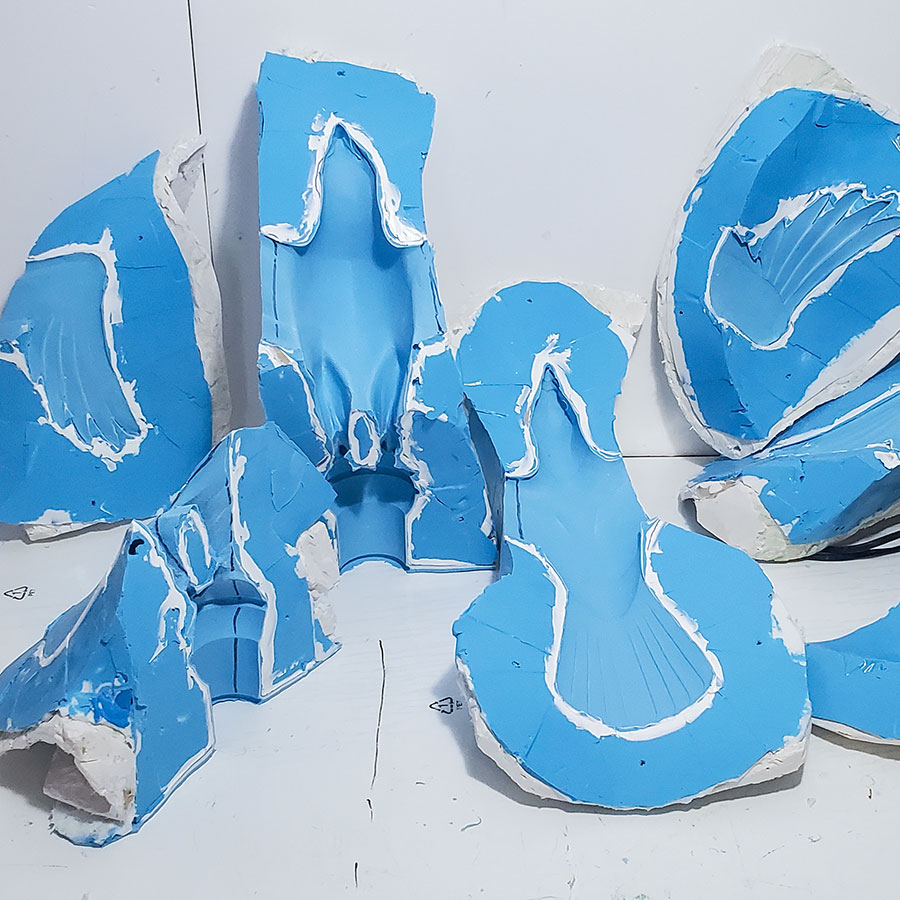 Eagle sculpture mould making for gilded bronze casting