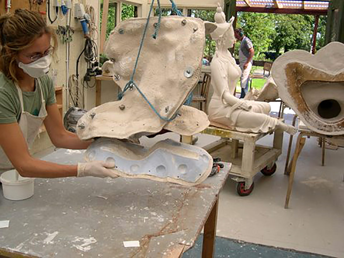 Jesmonite resin laminate arm casting silicone moulding conishead priory
