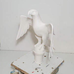 king charles anointing screen white jesmonite cast eagle
