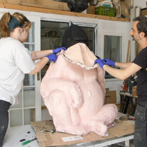 peeling silicone mould black gorilla fibre glass casting