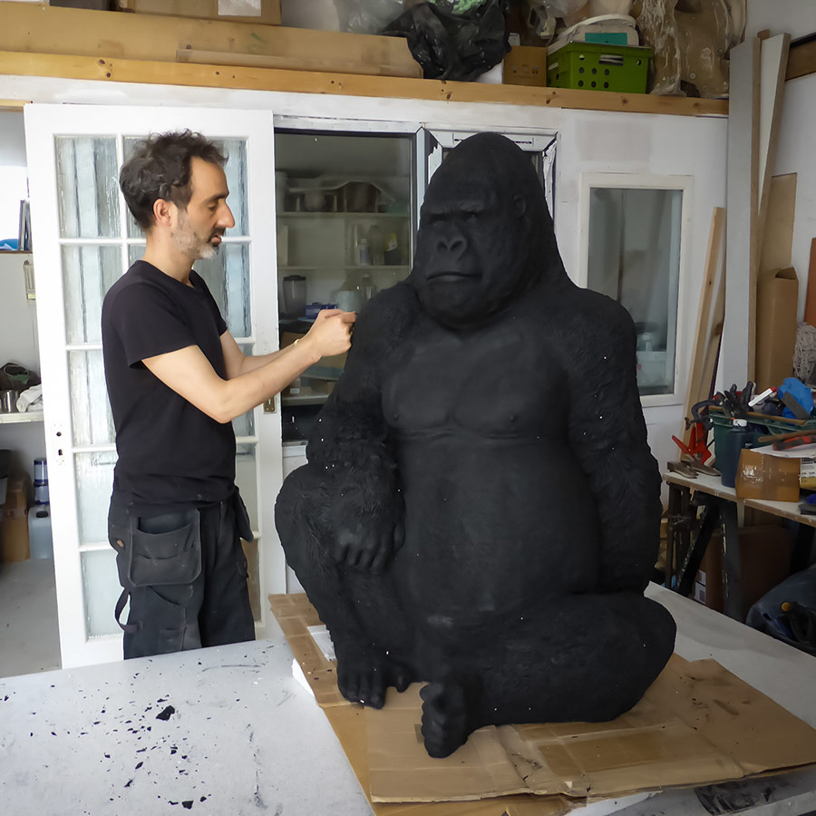 finishing sanding join lines cast silverback gorilla