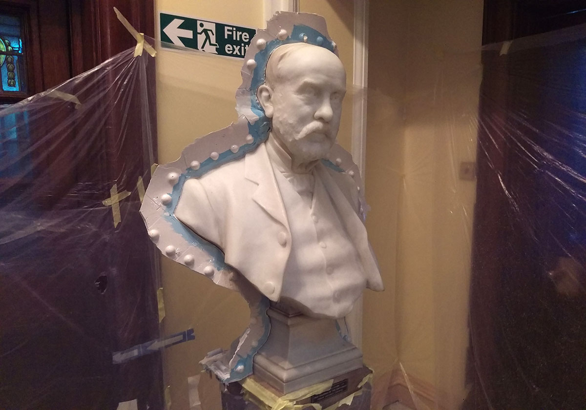 demould process marble bust on site mould making uk