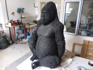 life size silverback gorilla jesmonite lamination sculpture shropshire