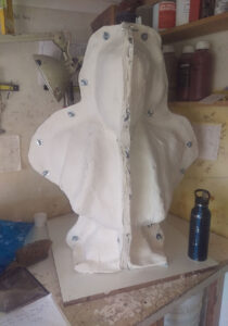 jesmonite silicone bust mould support casing shropshire