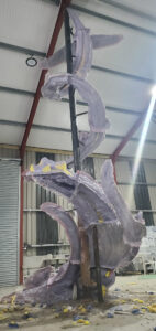silicone finished moulding spiral nature bronze sculpture wales