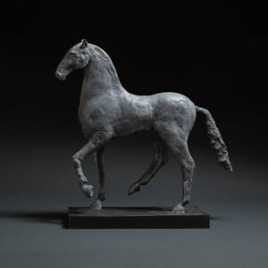 horse sculpture moulding jesmonite resin gray mottled patina